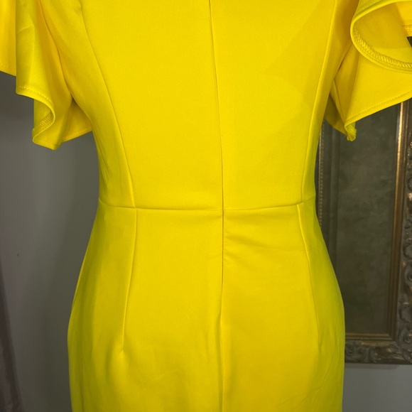 Elegant Yellow Ruffle Dress - Picture 15 of 16